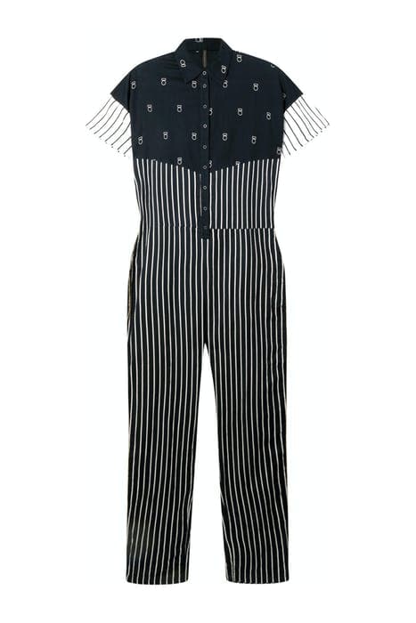 PANEL JUMPSUIT STRIPES DARK GREY BLUE by 10DAYS