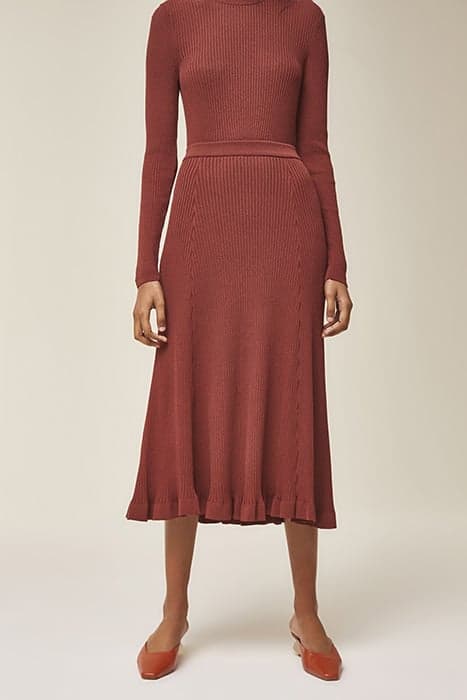 KNIT SKIRT MIDI DARK SIERRA by Ivy Oak