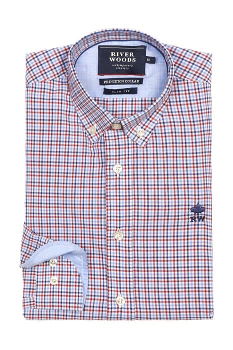 SLIM FIT PRINCETON SHIRT RED by River Woods