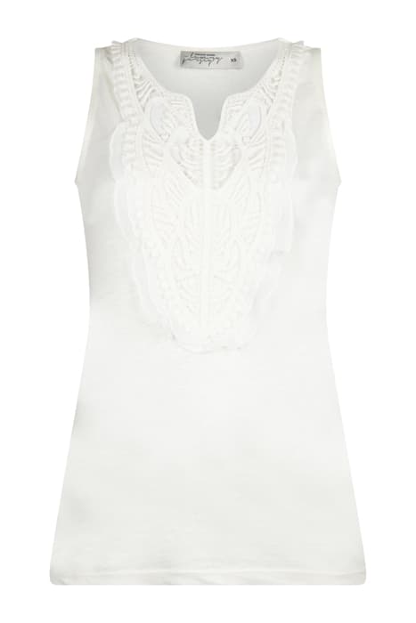 SINGLET LINEN LACE WHITE by Summum Woman