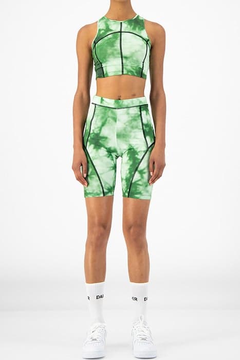 GREEN TIE DYE REBIKE SHORTS by Daily Paper