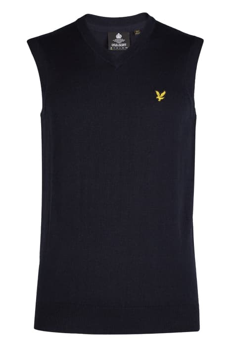 COTTON MERINO VEST DARK NAVY by Lyle & Scott