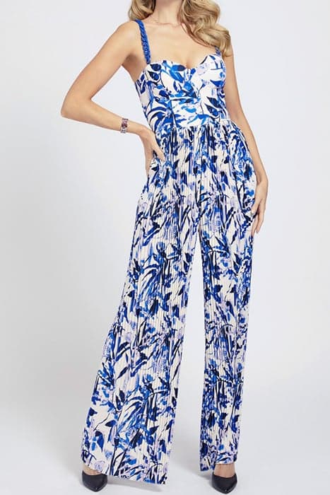 MODERN FOIAGE PLEATED JUMPSUIT MODERN FOLIAGE BLUE MODERN FO by Marciano by Guess