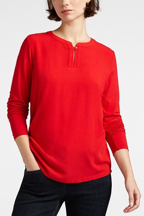 T-SHIRT LONG SLEEVES ON HEAVY VISCOSE JERSEY TRUE RED by Sandwich