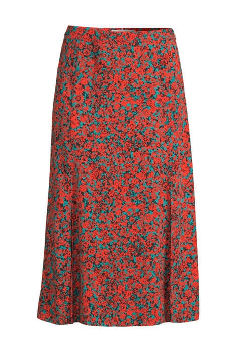 VISCOSE MIDI SKIRT CAMO FLORAL / DARING SCARLET by Tommy Hilfiger