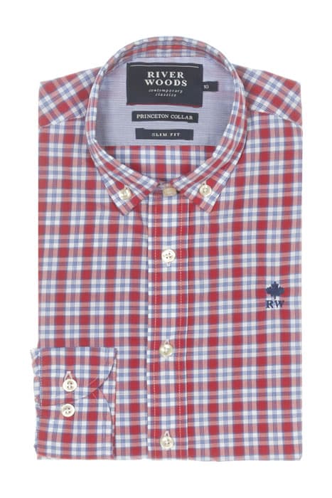 SLIM FIT PRINCETON SHIRT RED by River Woods