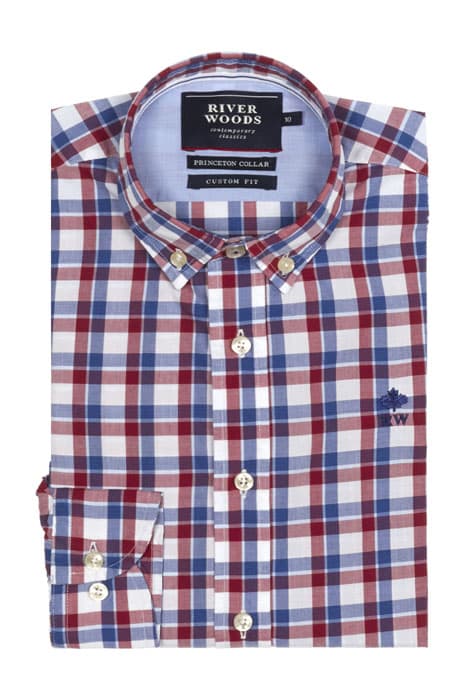 CUSTOM FIT PRINCETON SHIRT RED by River Woods