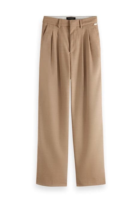 TAILORED WIDE-LEG WOOL-BLEND PANTS SAND MELANGE by Scotch & Soda