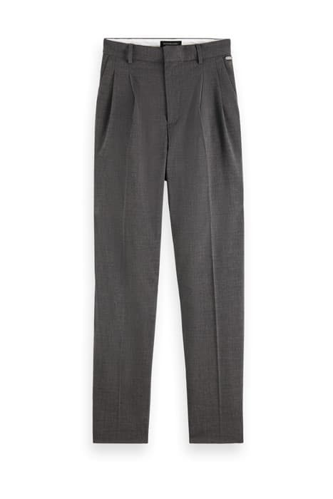 TAILORED CARROT-LEG HIGH-RISE PANTS GREY MELANGE by Scotch & Soda