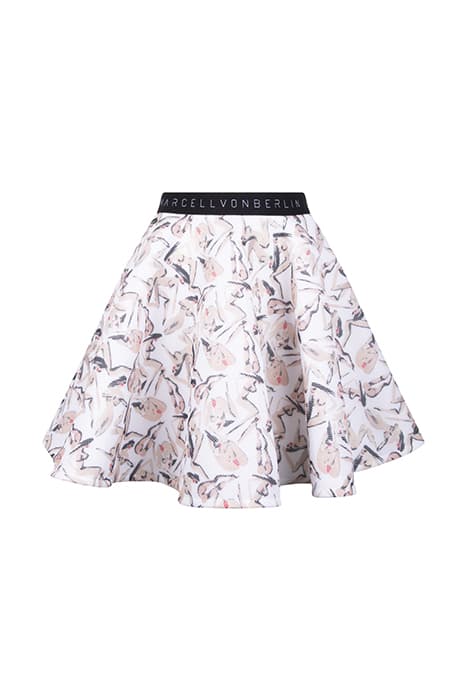 WOMENS MVB ICONIC SKATER SKIRT PRINT / WHITE by Marcell von Berlin