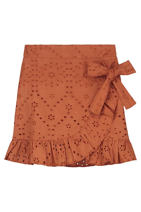 GIRLS CALIFORNIA SKIRT BRODERIE ANGLAISE SPICE ROUTE BROWN by Shiwi