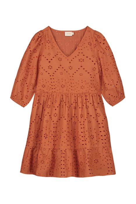 GIRLS TUSCANY DRESS BRODERIE ANGLAISE SPICE ROUTE BROWN by Shiwi