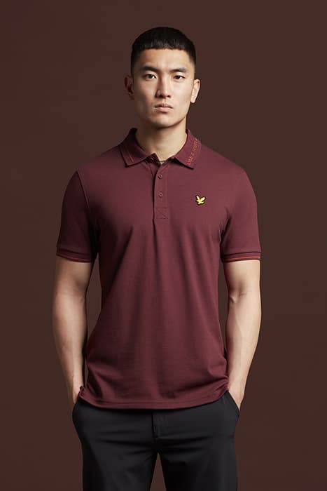 BRANDED COLLAR POLO SHIRT BATTLE RUST by Lyle & Scott