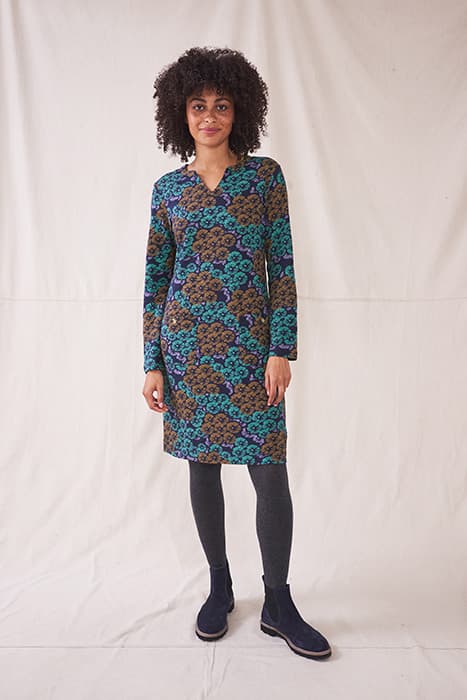 BEA DRESS TEAL PRINT by White Stuff