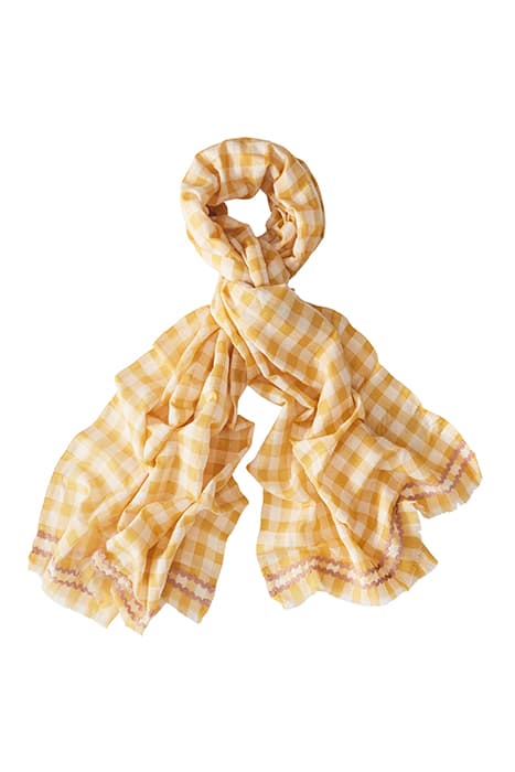 GINGHAM COTTON LINEN SCARF YELLOW MLT by White Stuff