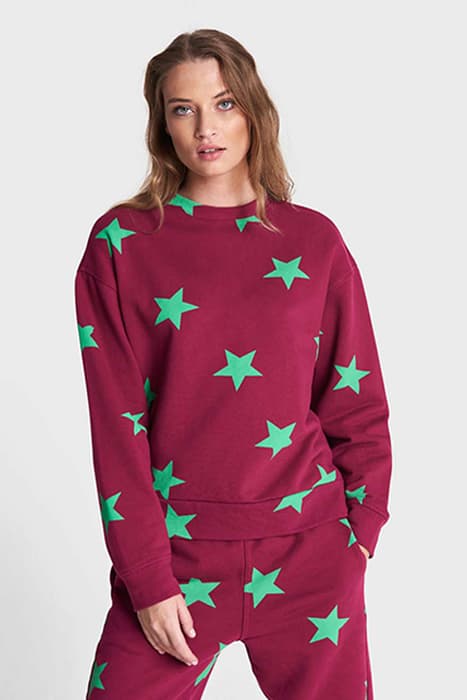 LADIES KNITTED STAR SWEATER CERISE by Alix The Label