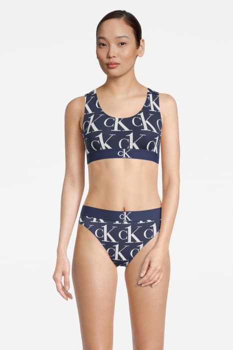 UNLINED BRALETTE PLUSH CK1 PRINT_BLUE SHADOW by Calvin Klein