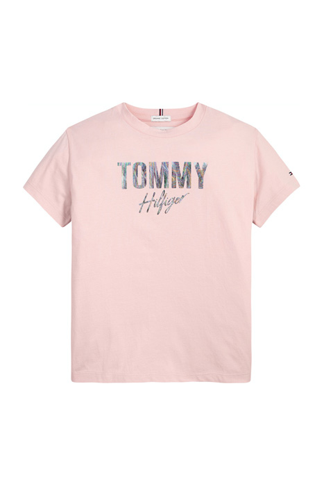 TOMMY SCRIPT TEE S/S DELICATE PINK by Tommy Hilfiger