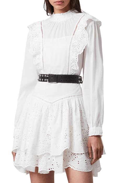 AISLYN BROIDERIE DRESS CHALK WHITE by AllSaints