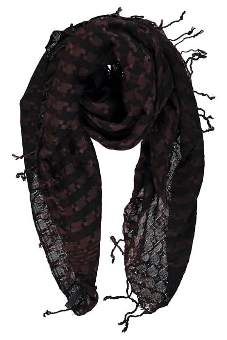 SCARF PIED DE POULE CAMEL CAMEL, GREY by Mucho Gusto