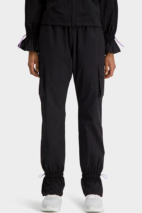 WOMEN FUTURISTIC TRACKPANTS BLACK/PURPLE by Black Bananas