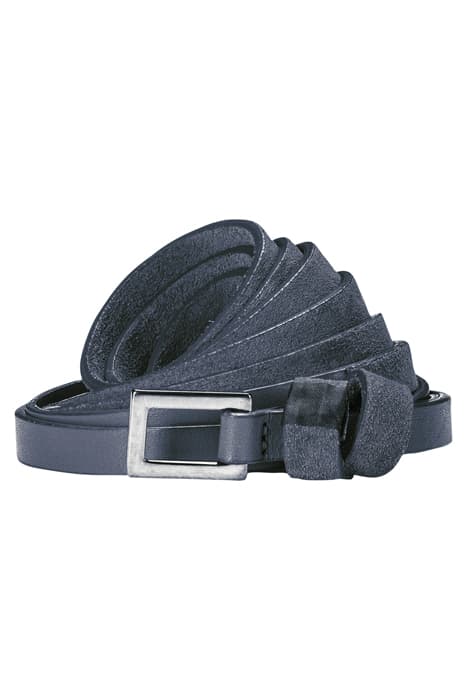 SLENDER LEATHER BELT DARK MINERAL BLUE by Luisa Cerano