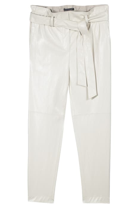 TROUSERS IN LEATHER LOOK PANNA COTTA by Luisa Cerano