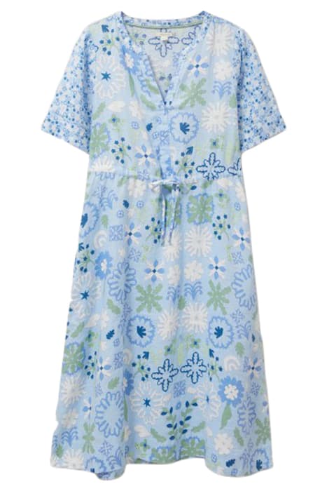 FERNE LINEN DRESS BLUE MLT by White Stuff