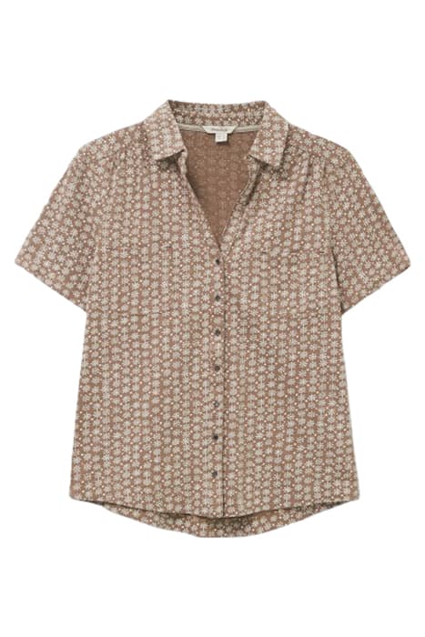 PENNY POCKET JERSEY SHIRT BROWN MLT by White Stuff