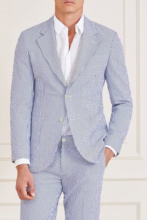 PATCH POCKETS BLAZER BLUE AND WHITE STRIP by Marciano by Guess