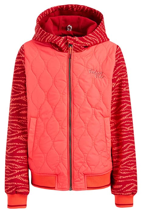 GIRLS SOFTSHELL JACKET WITH HOOD CORAL PINK by WE Fashion