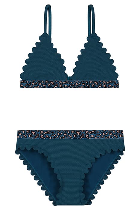 GIRLS LUNA BIKINI SET SCALLOPE PIQUE DEEP SEA BLUE by Shiwi