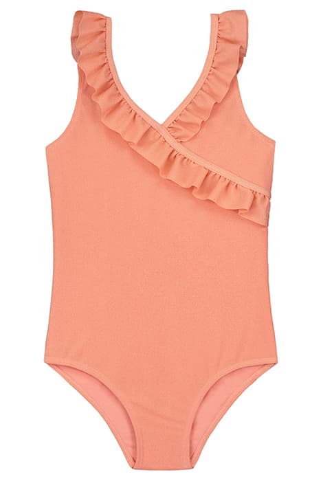 GIRLS ROSIE RUFFLE SWIMSUIT SICILY GLITTER BLUSH PINK by Shiwi