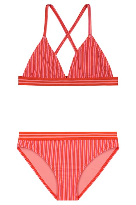 GIRLS LUNA BIKINI SET SOMERSET STRIPE BOHO PINK by Shiwi