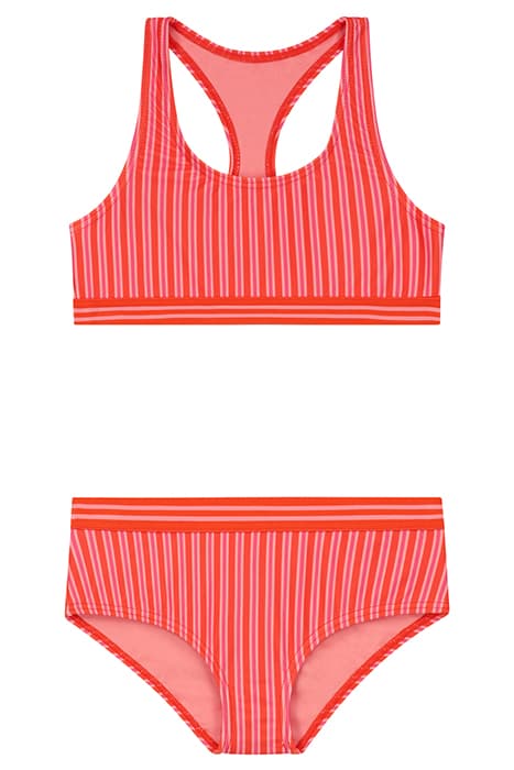 GIRLS CHARLIE BIKINI SET SOMERSET STRIPE BOHO PINK by Shiwi