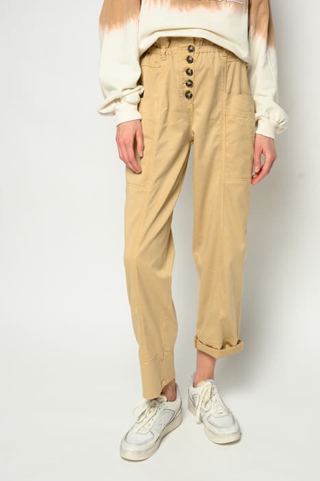 BOTANICA PANTALONE FLUIDO DIAG CROISSANT BEIGE by PINKO