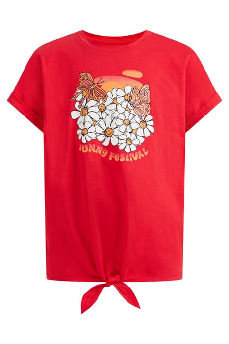 MEISJES T-SHIRT MET OPDRUK FIRE RED by WE Fashion