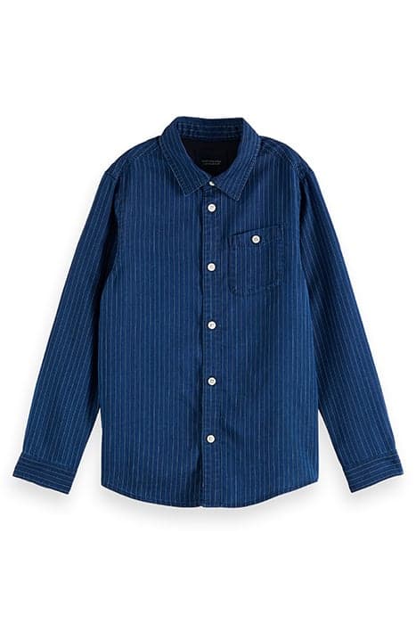 AMS BLAUW 1 POCKET STRIPED SHIRT IN RESPONSIBLE LYOCELL INDI by Scotch & Soda