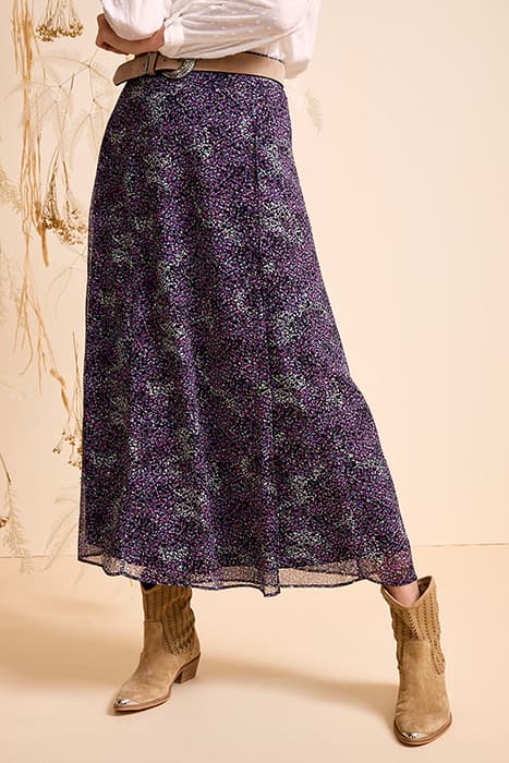 JOLINE - PURPLE LONG SKIRT WITH WISTERIA PRINT PURPLE by ONE STEP