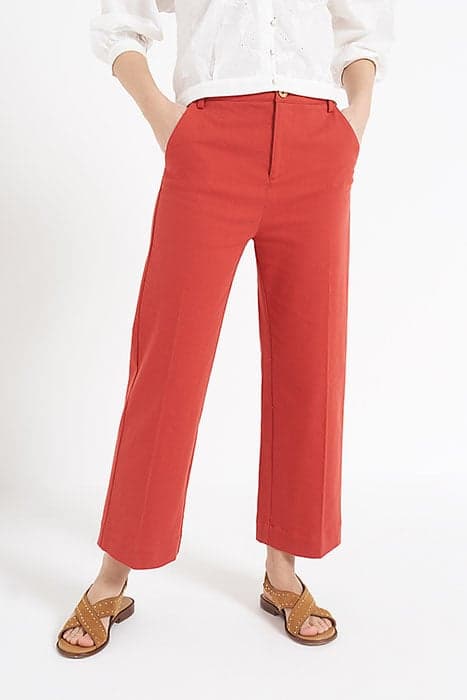 TERRACOTTA PLEATED WIDE TROUSERS by ICODE