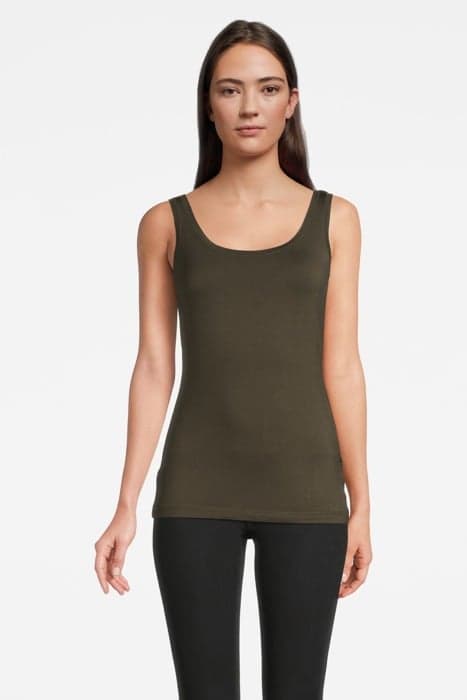 T-SHIRT SLEEVELESS GREEN MOSS by Sandwich