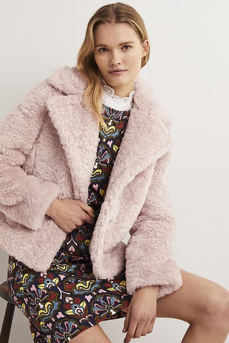 FAUX FUR JACKET PNK by Boden