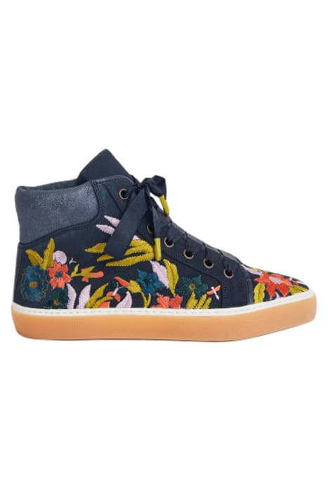 EMBROIDERED HIGH TOP TRAINER NAVY MULTI by White Stuff