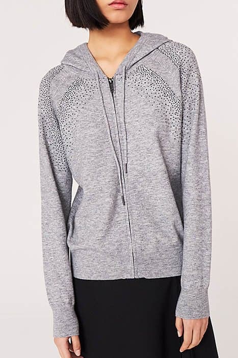 WOMEN’S GREY HOODED CARDIGAN WITH PRETTY DETAILS by IKKS