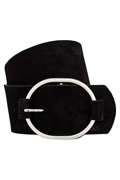 BLACK SUEDE-LOOK WIDE LEATHER BELT by IKKS