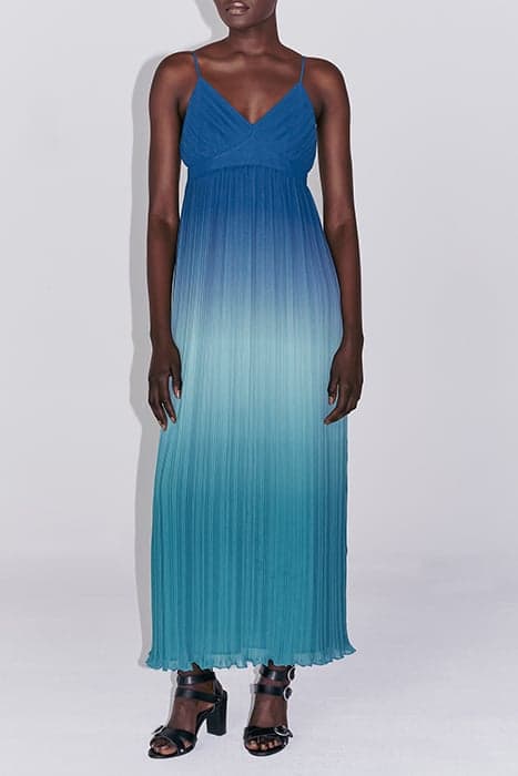 EMERALD TIE-DYE PLEATED LONG DRESS WITH STRAPS by IKKS