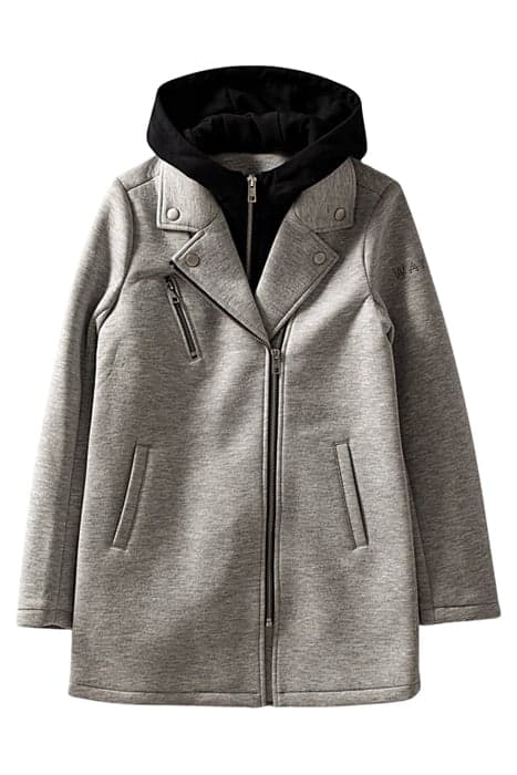 GIRLS' MID-GREY MARL COAT WITH HOODED FACING GREY by IKKS