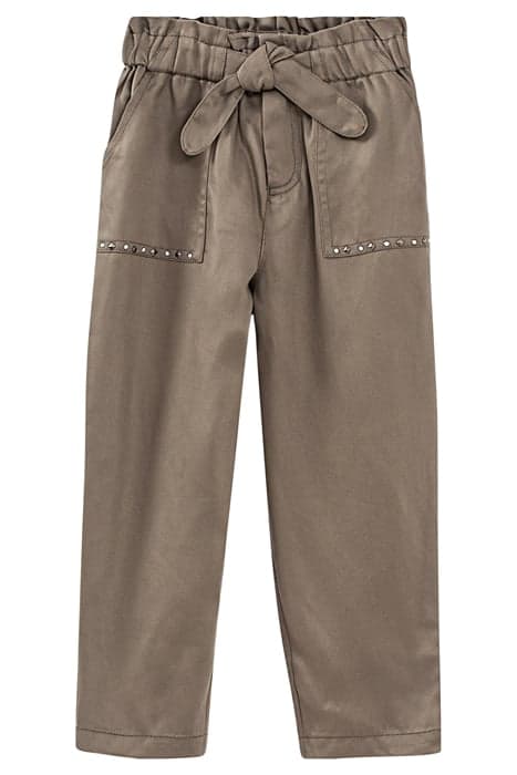 GIRLS’ KHAKI FLOWING 7/8 PAPERBAG TROUSERS by IKKS