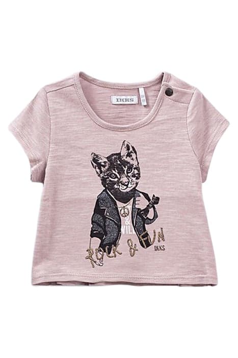 BABY GIRLS’ VIOLET ORGANIC T-SHIRT WITH GLITTERY LYNX PARMA by IKKS