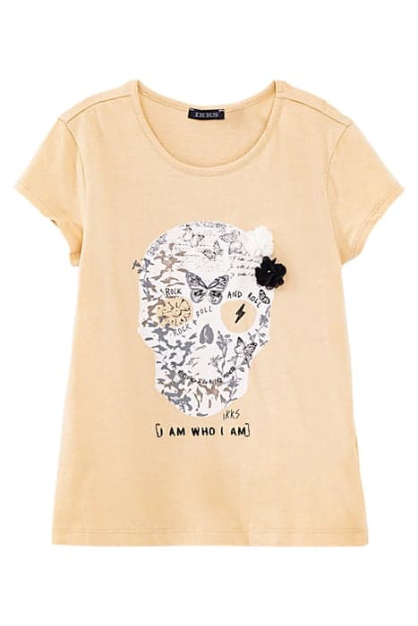 GIRLS’ WHEAT ORGANIC T-SHIRT WITH BUTTERFLY SKULLS WHEAT by IKKS